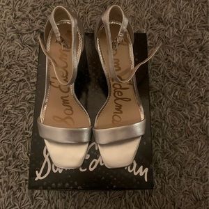 Silver block heel Sam Edelman size 7.5